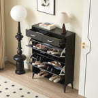 Large Size Shoe Cabinet - Modern Tipping Bucket Organizer