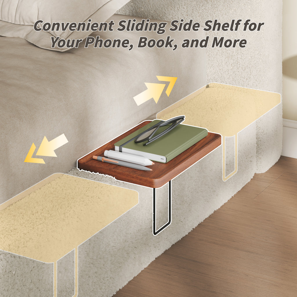 AirFrame King Bed Frame with Adjustable Sliding Side Table