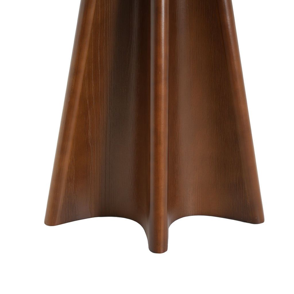 Flower Shaped Solid Pine Round Side Table, Decor Accent End Table for Living Room Bedroom