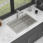 33" Drop-in Kitchen Sink with Pull-out Faucet and Soap Dispenser