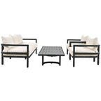 U_Style Multi-Person Outdoor Steel Sofa Set with Coffee Table