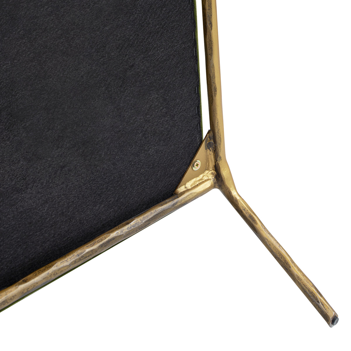 Aerin Hammered Brass Accent Chair, Olive Green Velvet, 24.5 Inches