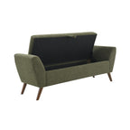 60" Modern Storage Bench with Mid-Century Wood Legs