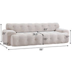 88 in. Cloud 3 Seater Chenille Sofa with Button Tufting
