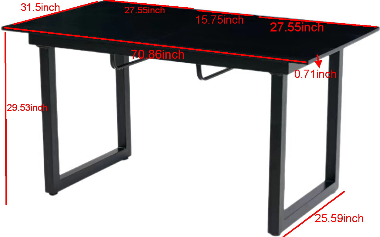 Square Extendable Dining Table with Metal Legs