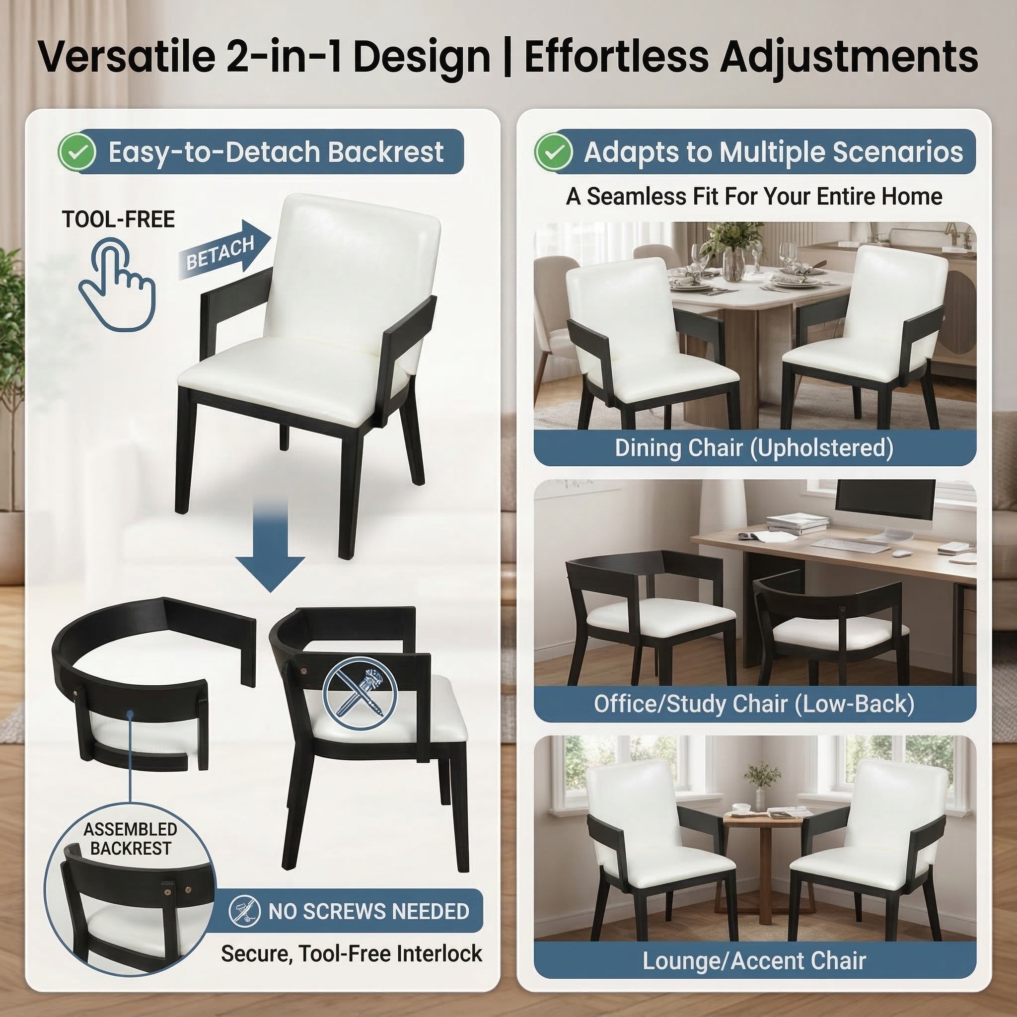 2-Piece Modern Dining Chairs