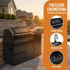62.6 Inch 6-Burner Deluxe Stainless Steel Propane Gas Outdoor Kitchen Grill