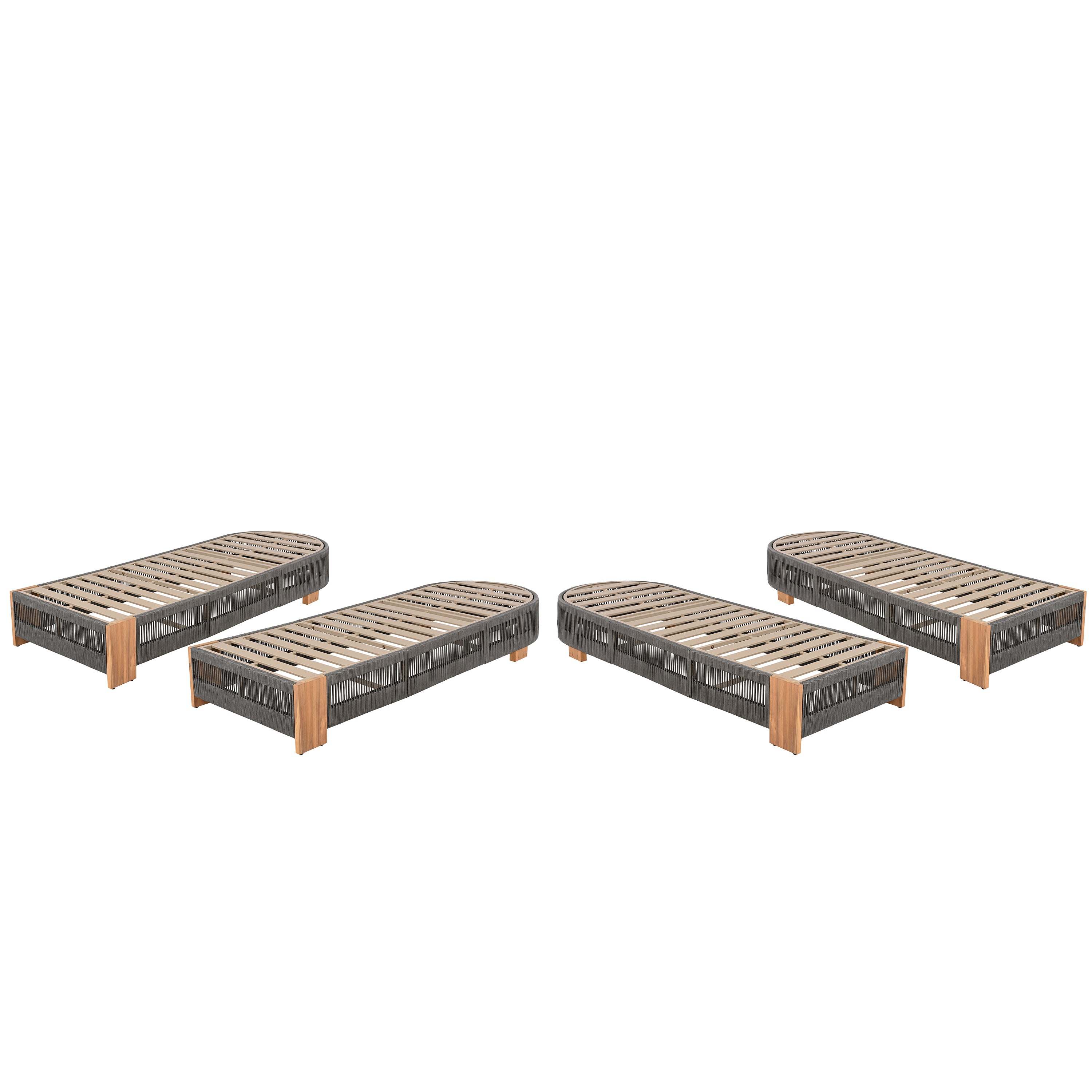 Outdoor Acacia Wood Patio Adjustable Lounge Chair