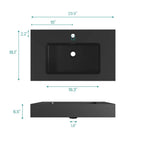 Matte Black Integrated Solid Surface Basin