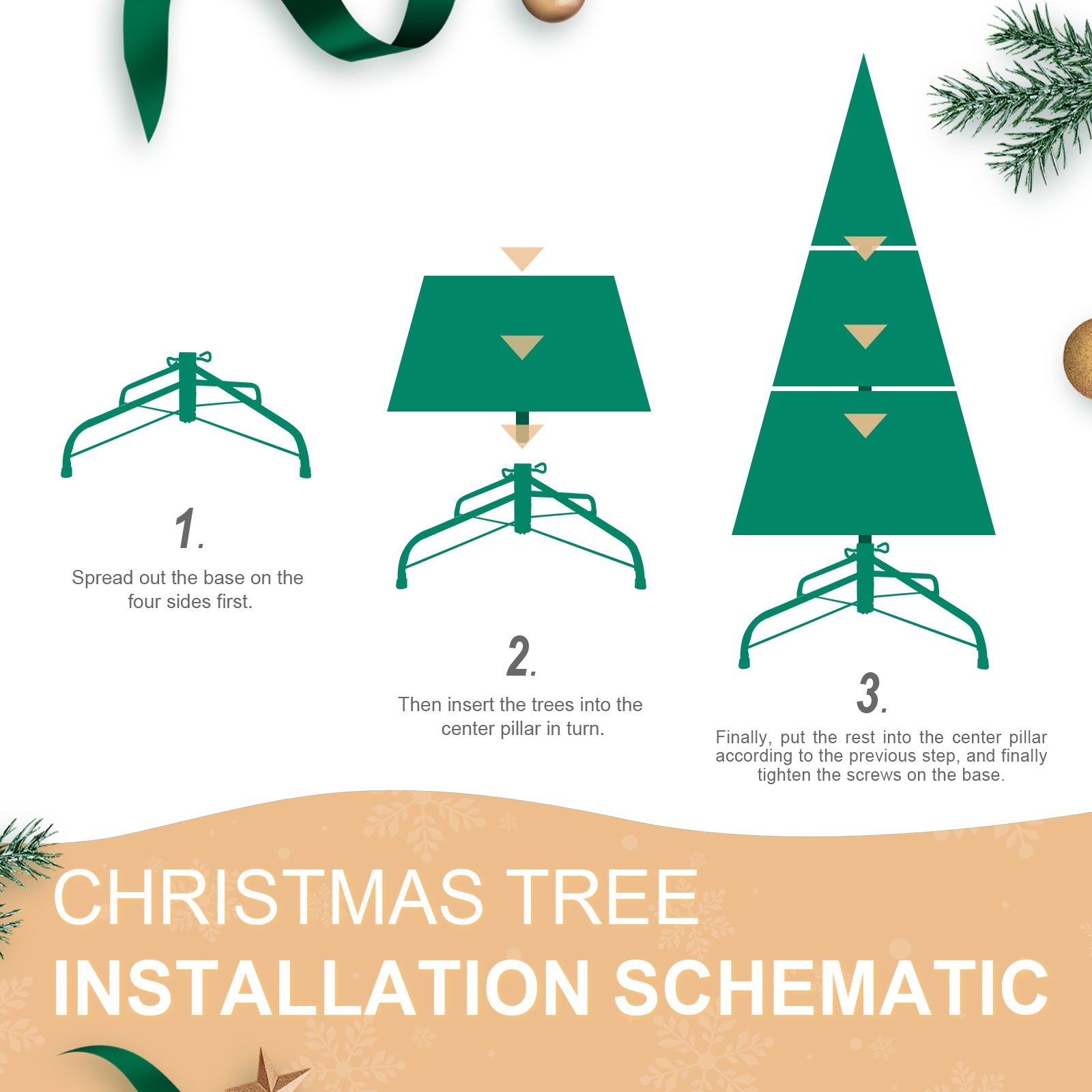 7FT Christmas Tree with 1375 PE+PVC Tips