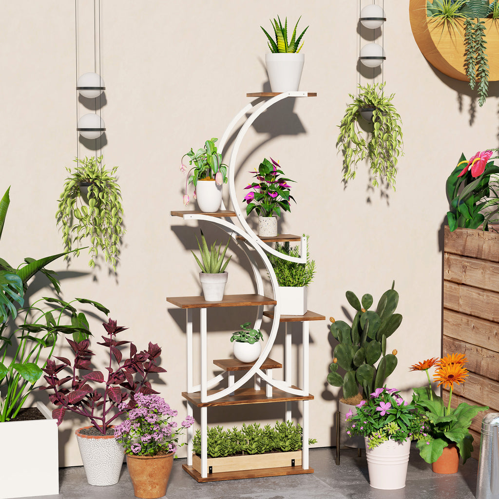 Outsunny 8 Tier Plant Stand Indoor, 62" Tall Plant Shelf