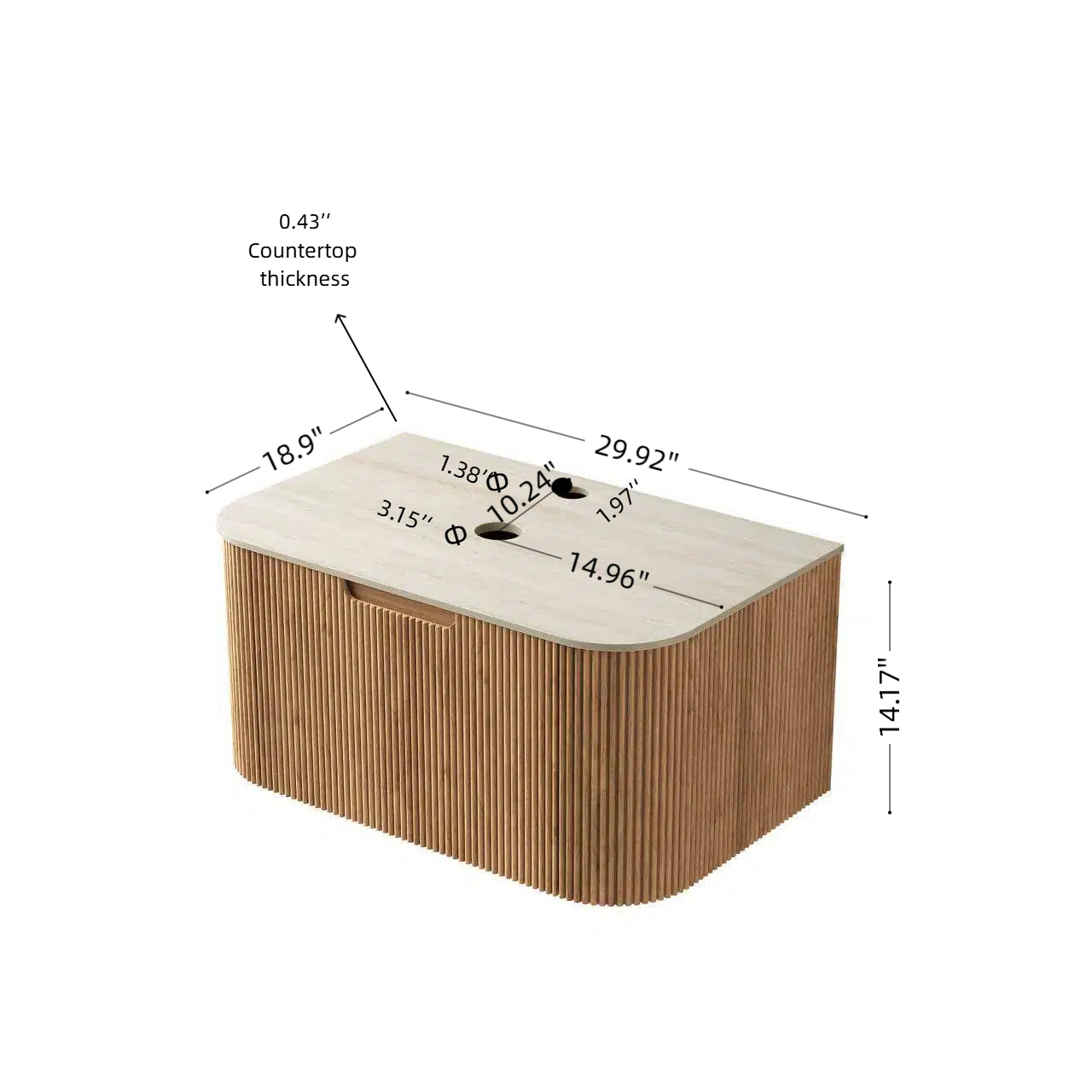 Dina 30'' Wall Mounted Plywood Cabinet