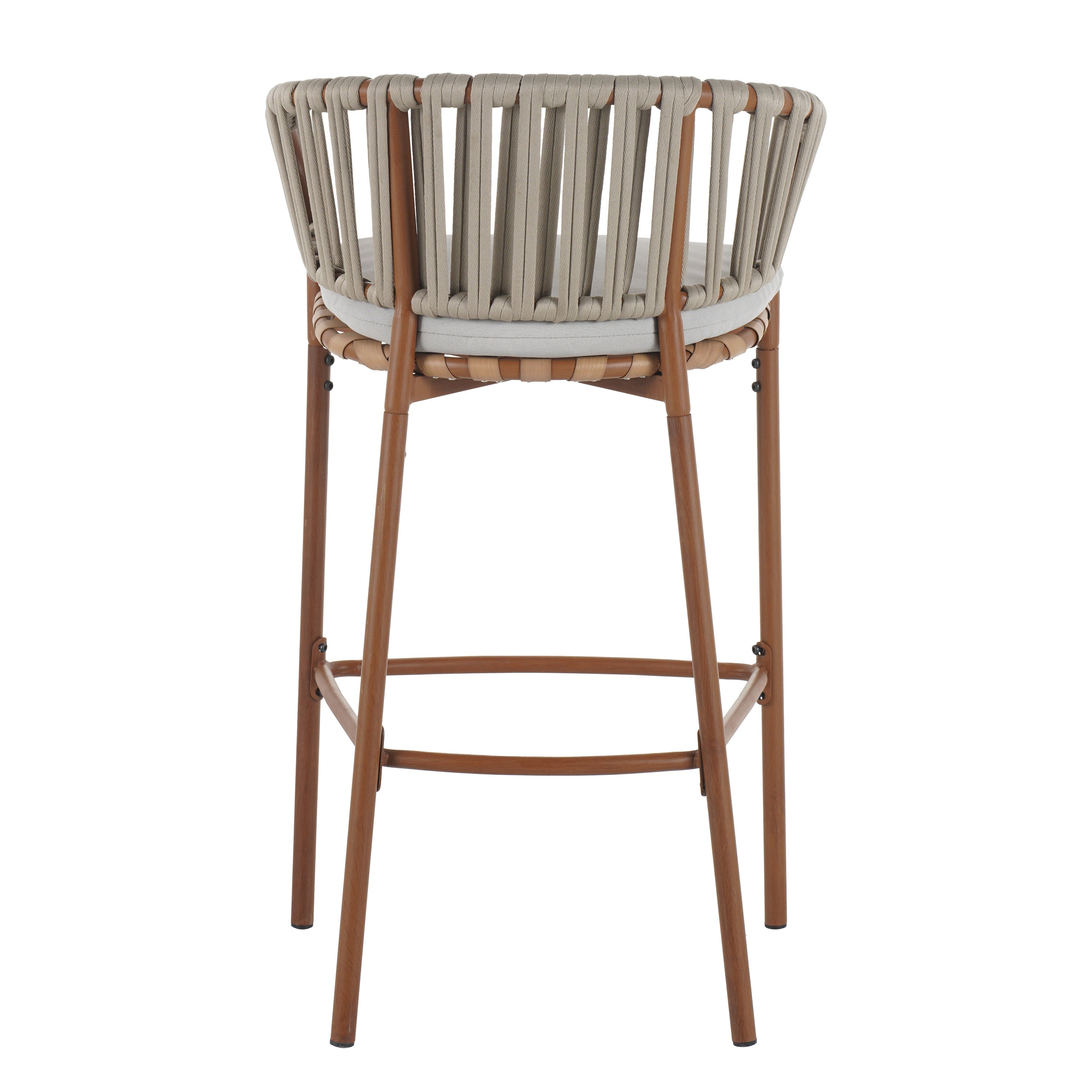 Lodi Outdoor Metal Rope Barstool Set of 2