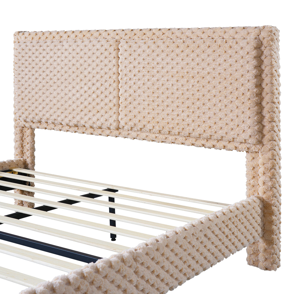Simple Modern Camel Plush Soft Bed