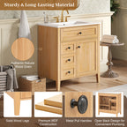 30" Natural Wood Grain Bathroom Vanity