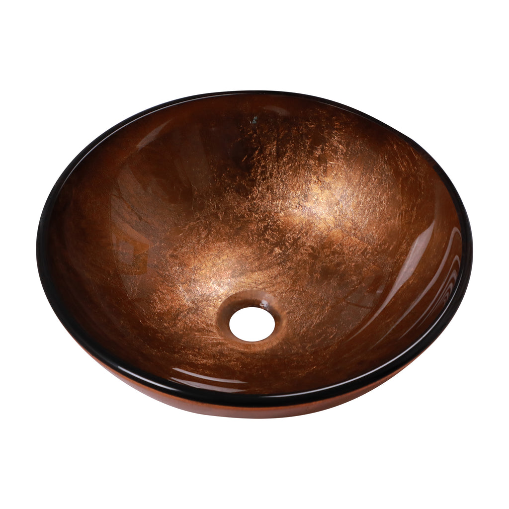 Artistic Tempered Glass Vessel Bathroom Sink with Pop-Up Drain