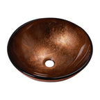 Artistic Tempered Glass Vessel Bathroom Sink with Pop-Up Drain