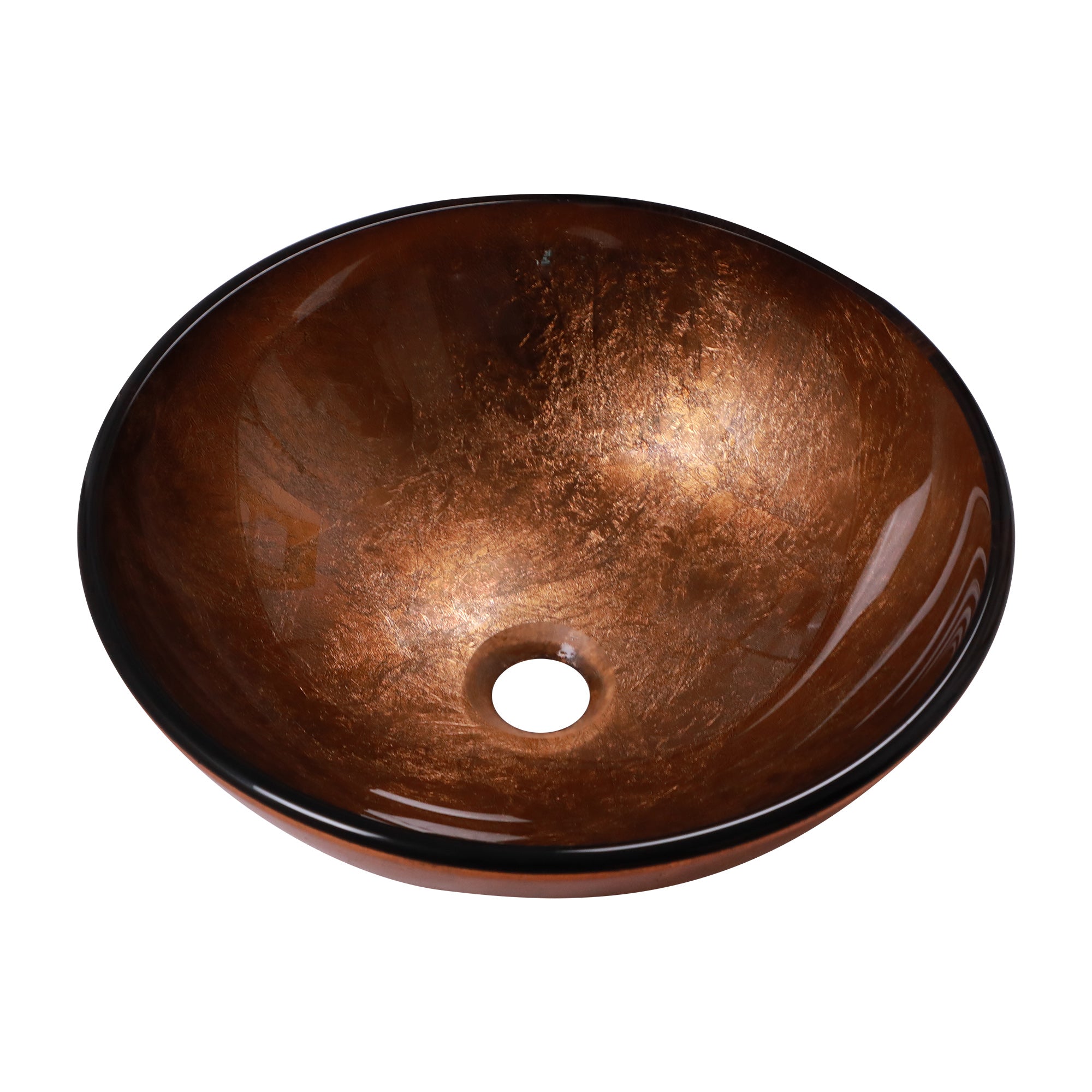 Artistic Tempered Glass Vessel Bathroom Sink with Pop-Up Drain