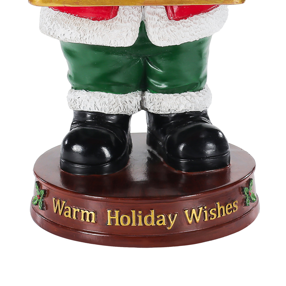 Christmas Reindeer Statue with Storage Tray, Red Resin, 18.5 Inches Tall