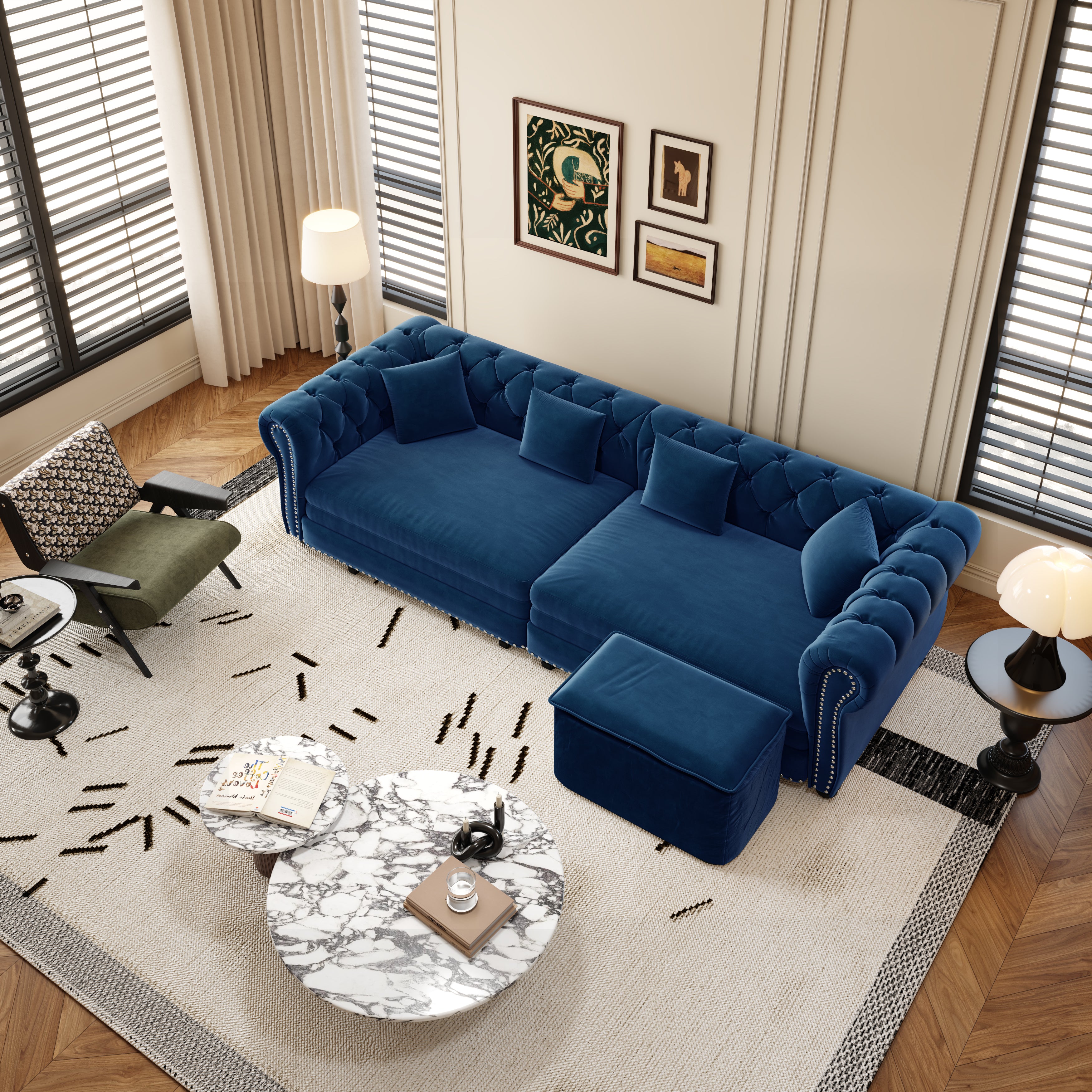 Chesterfield 3-in-1 Pull-Out Sofa Bed