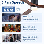 52 Inch Modern Matte Ceiling Fan