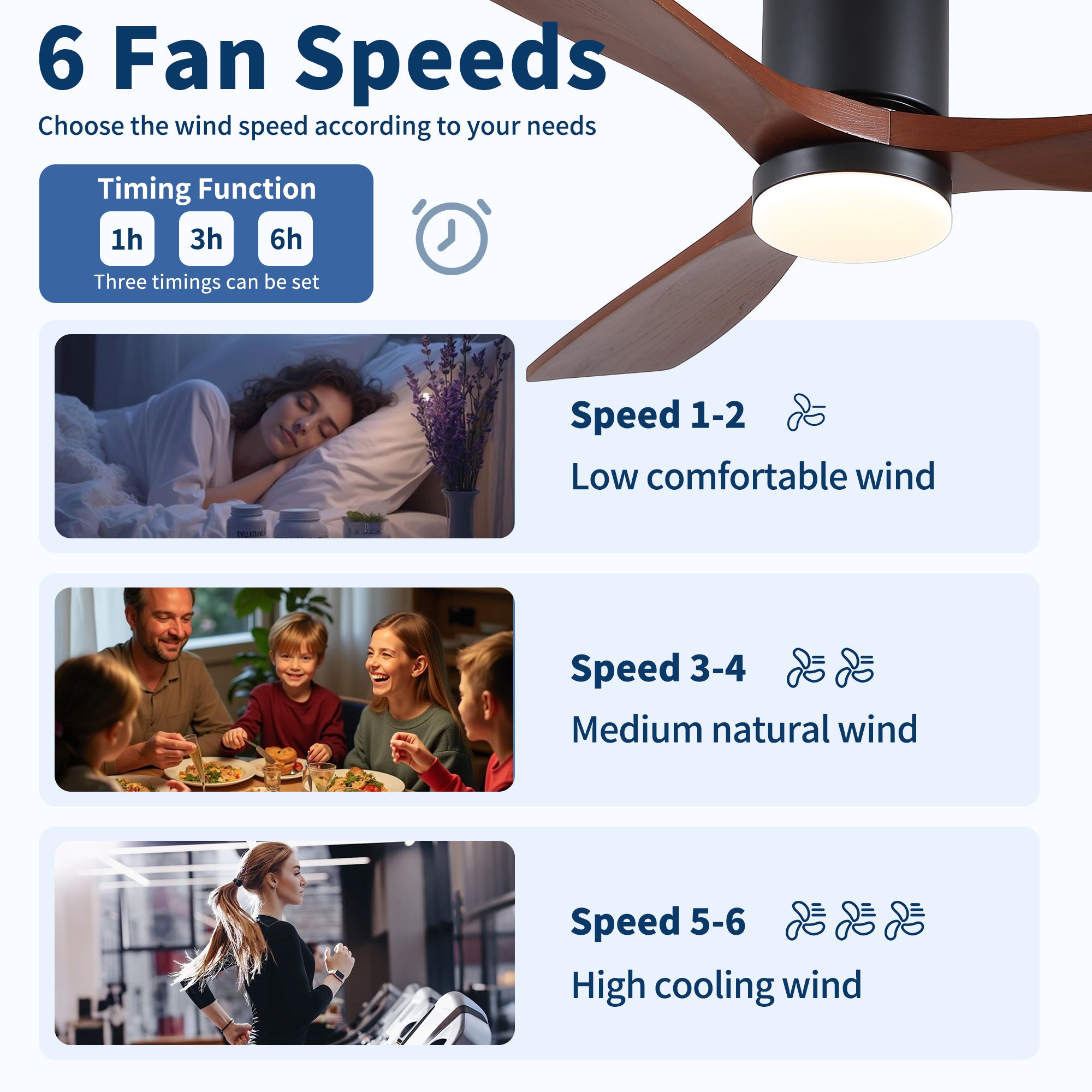 52 Inch Modern Matte Ceiling Fan