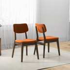 Carlos Mid-Century Modern Burnt Dining Chairs - Set Of 2