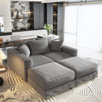 Plush Corduroy 3-Seat Sofa - Modern Design for Ultimate Comfort