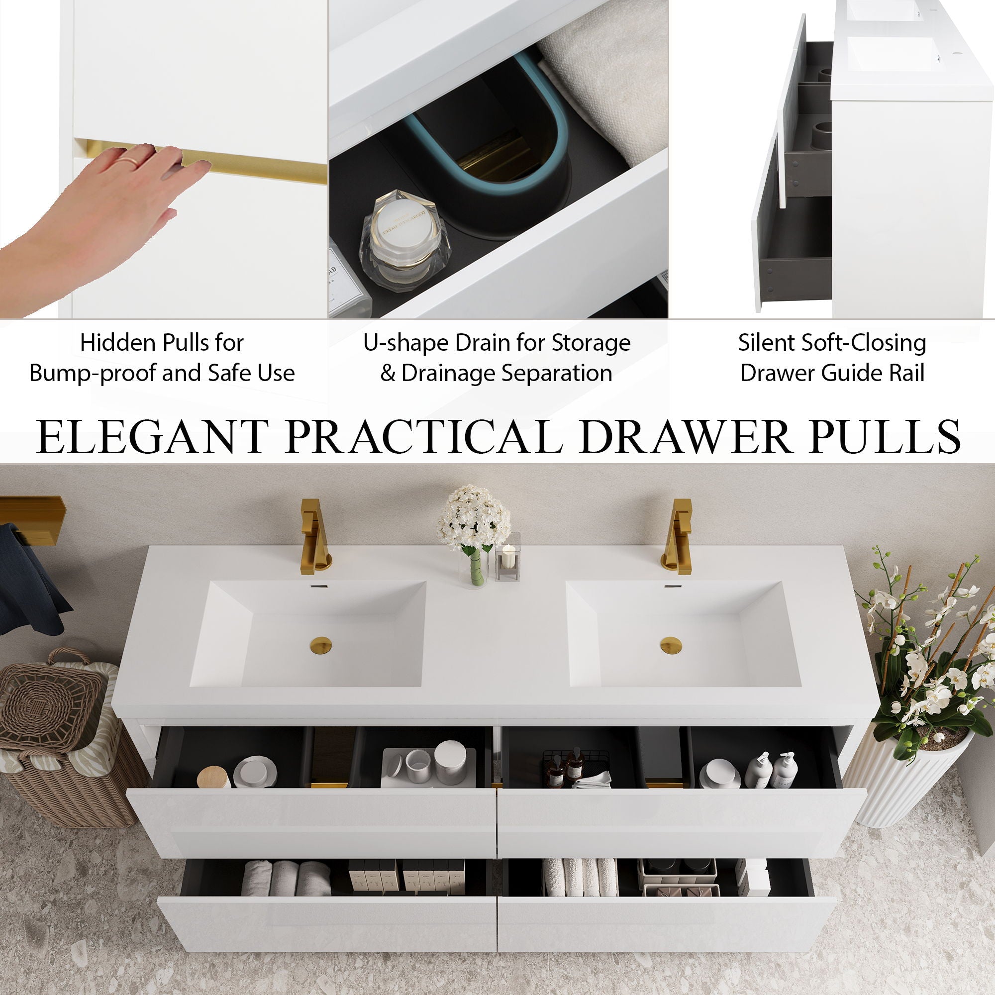 Bathin Freestanding Bathroom Vanity With Double Sinks