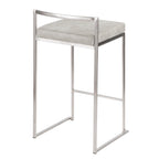 Contemporary Stackable Counter Stool in Stainless Steel with Light