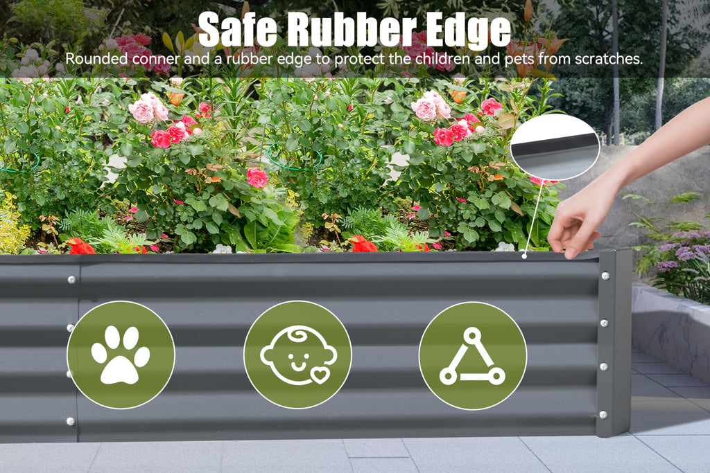 Galvanized Raised Garden Bed, Outdoor Planter Garden Boxes