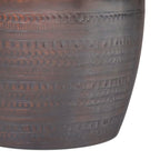 Johnsen 15 Inch Wide Tribal Pattern Metal Accent Table