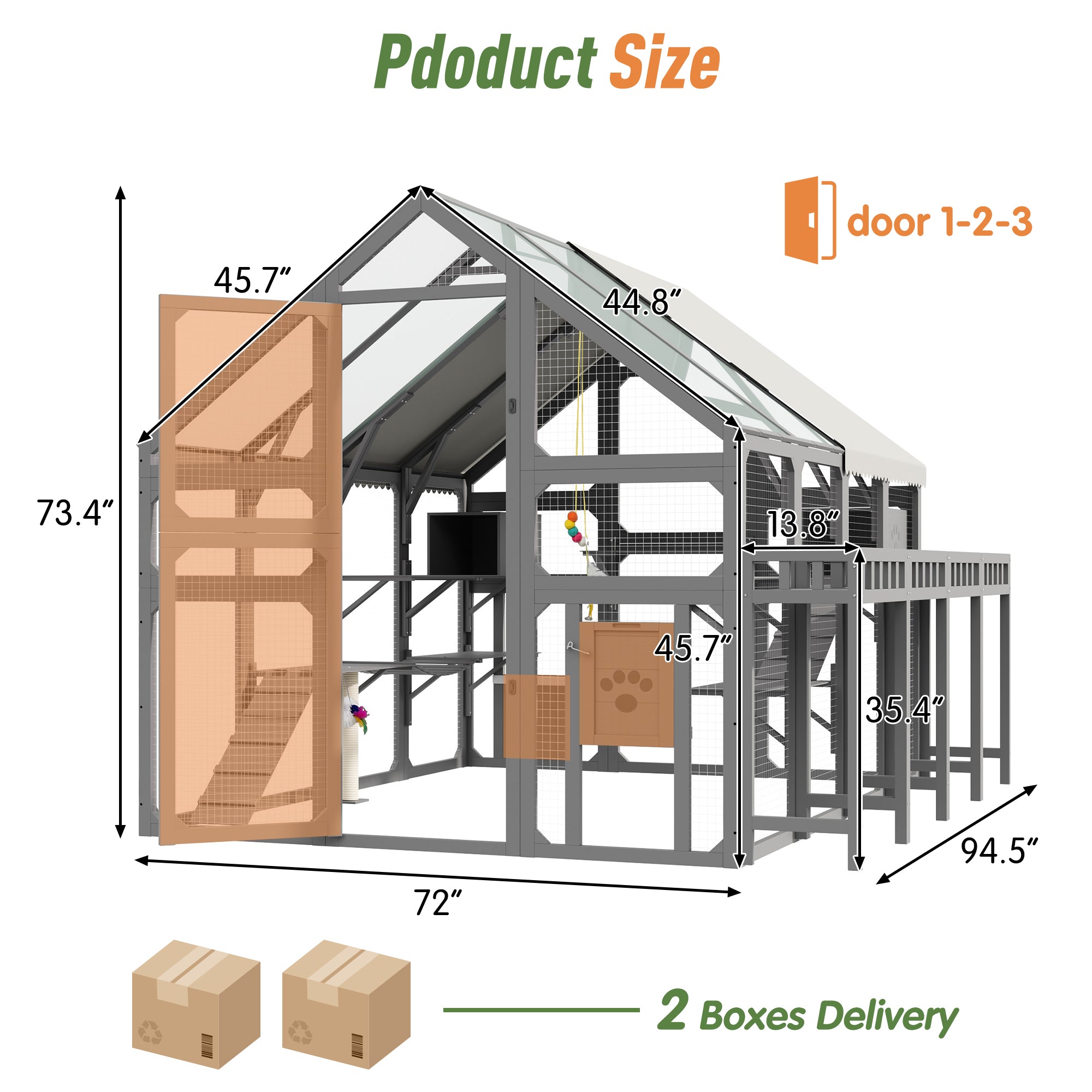Large Outdoor Cat House with Planter Stand