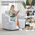 360° Swivel Round Upholstered Comfy Chair