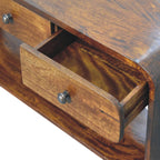 Solid Wood Aspen Slim Media Unit, 3-Drawers, Open Slot