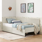 Twin Size Upholstered Platform Bed Frame with 2 Storage Drawers