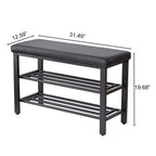 Small Shoe Bench with PU Seat Cushion