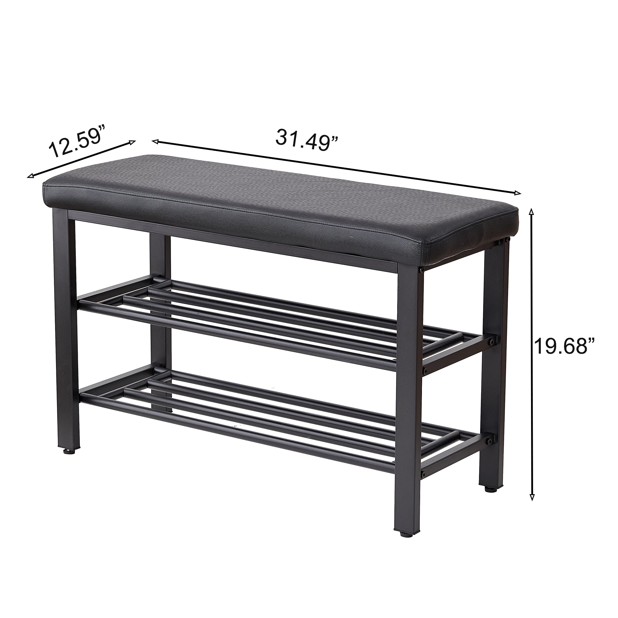 Small Shoe Bench with PU Seat Cushion