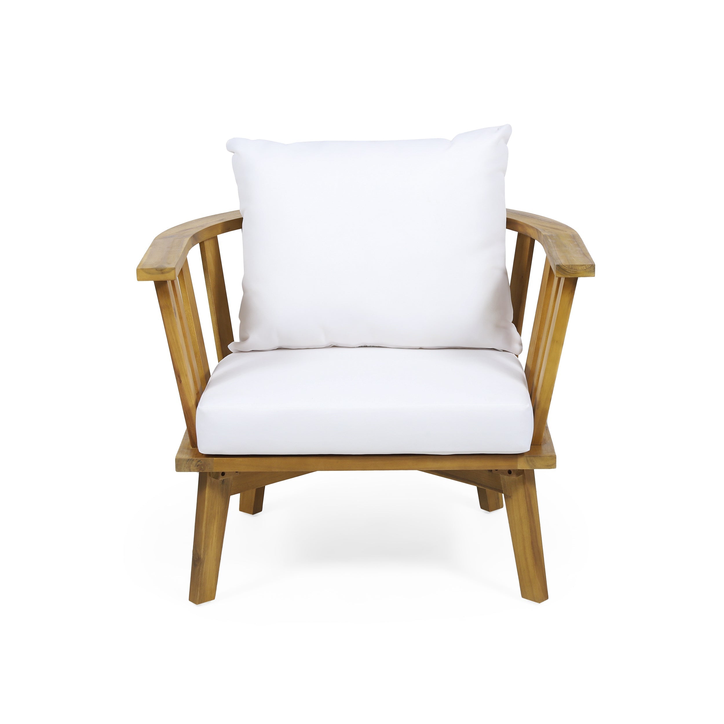 4-Pieces Acacia Wood Patio Furniture Set with Cushions