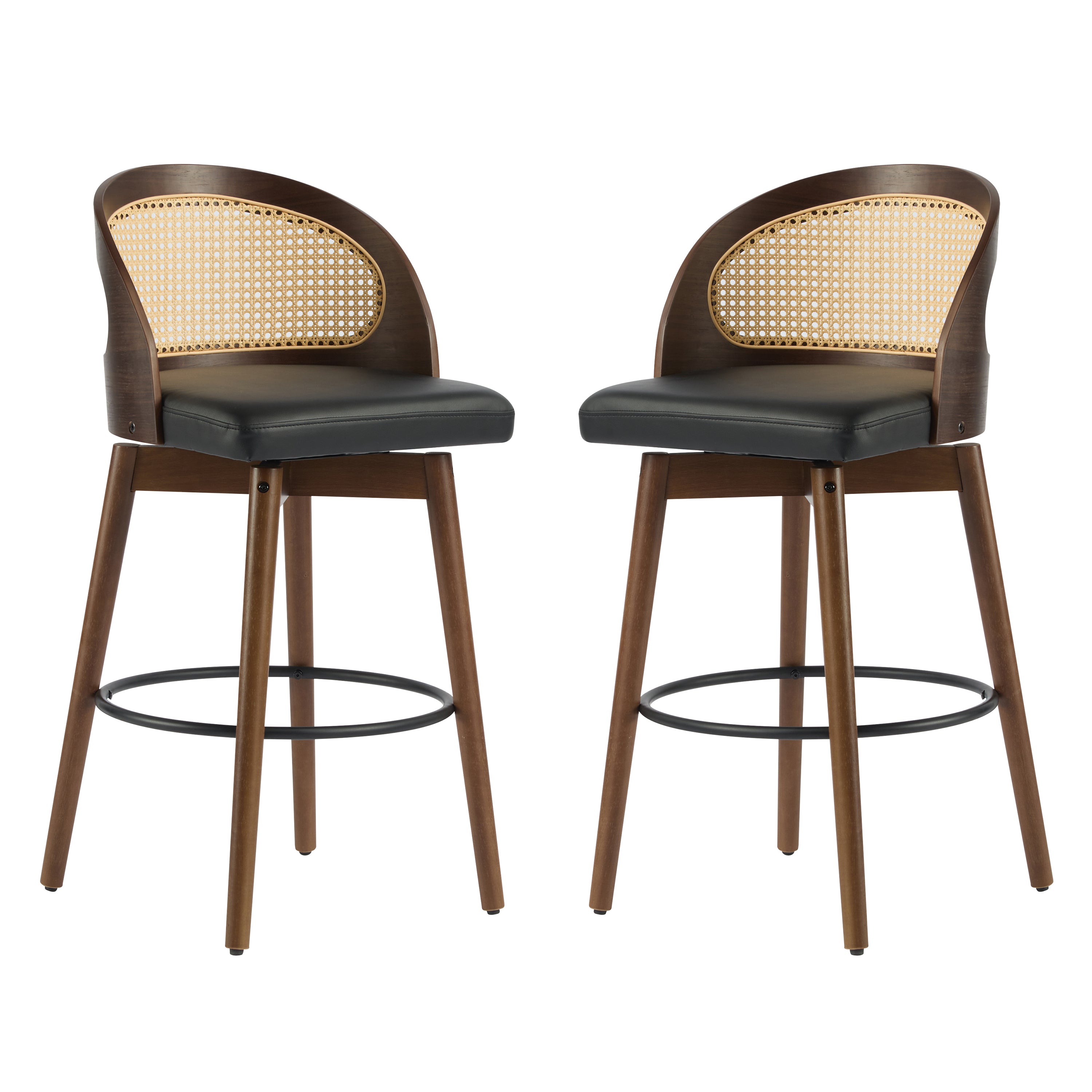 Como Indoor Wood Barstool, Dark