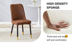Brown Suede-like Velvet Dining Chair Set (Two-Pack)