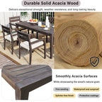 7-Piece Acacia Wood Outdoor Dining Set with Cushions