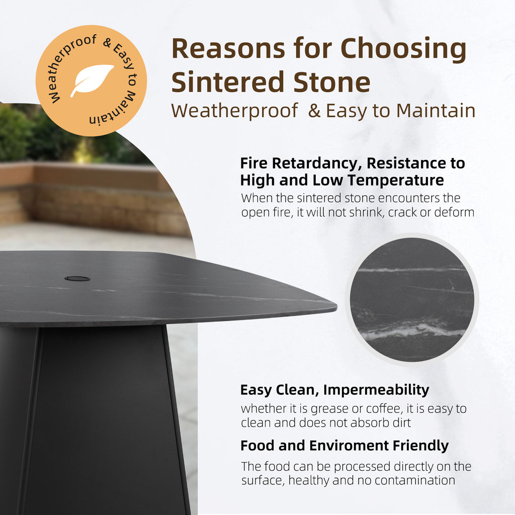 5-Piece Outdoor Pedestal Dining Set