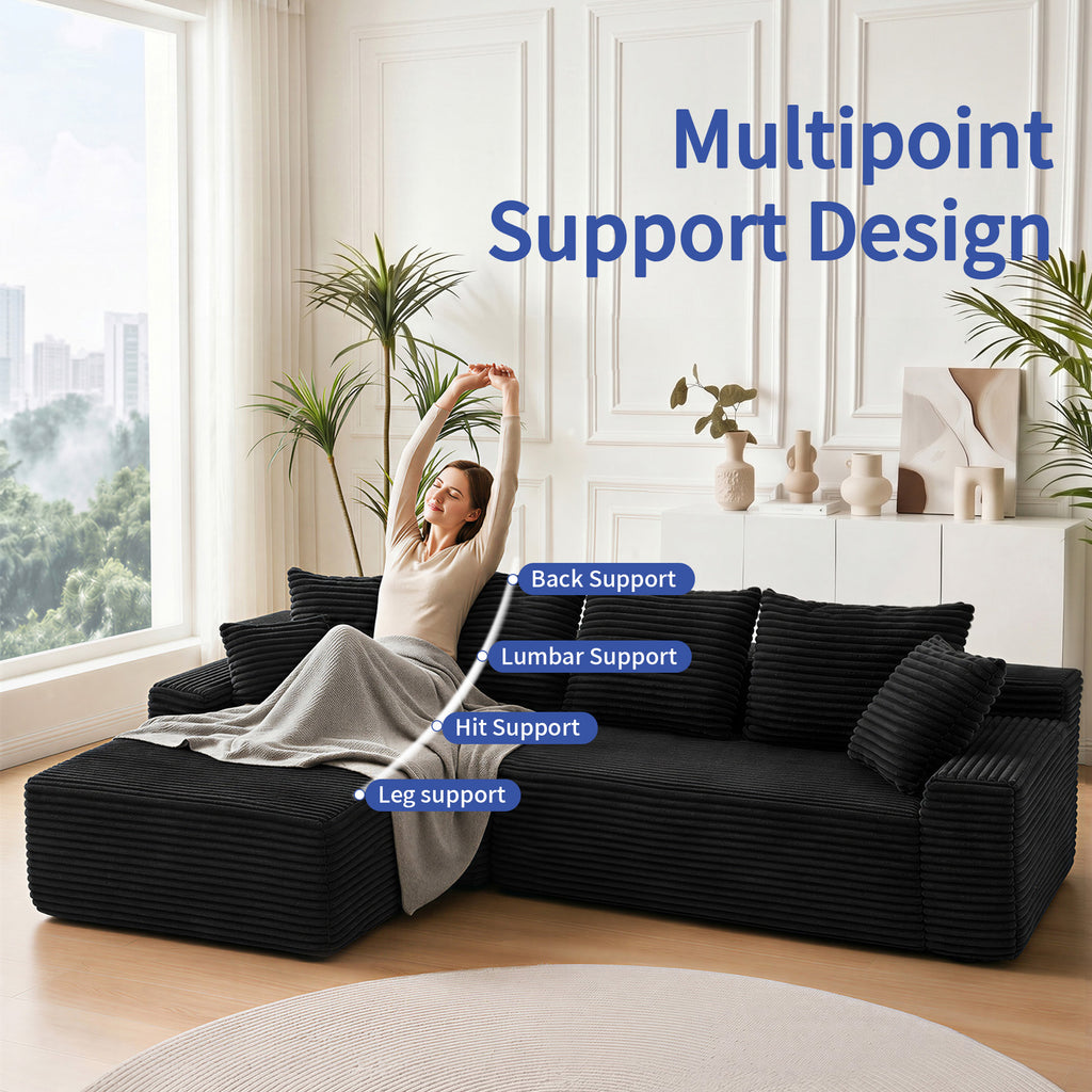 95" Sectional Couch - Modern Modular L-Shape Sofa