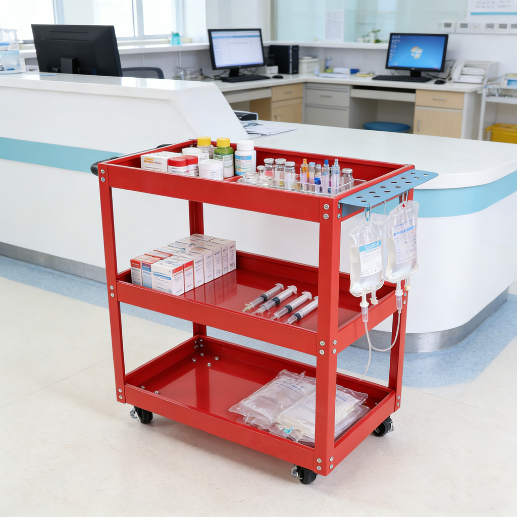 Tool Cart on Wheels, 3 Tier Rolling Mechanic Tool Cart