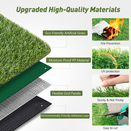 Realistic Deluxe Artificial Grass Synthetic Thick Lawn Turf Carpet