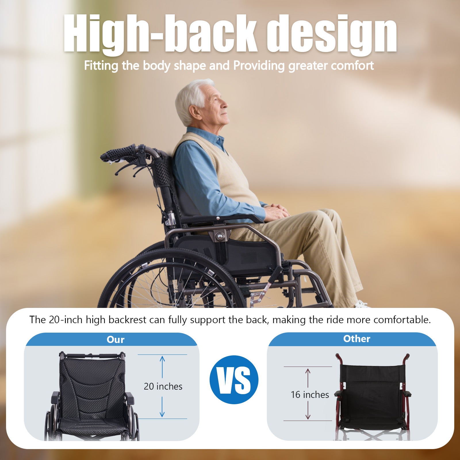 Aluminium Multi-Functional Manual Wheelchair
