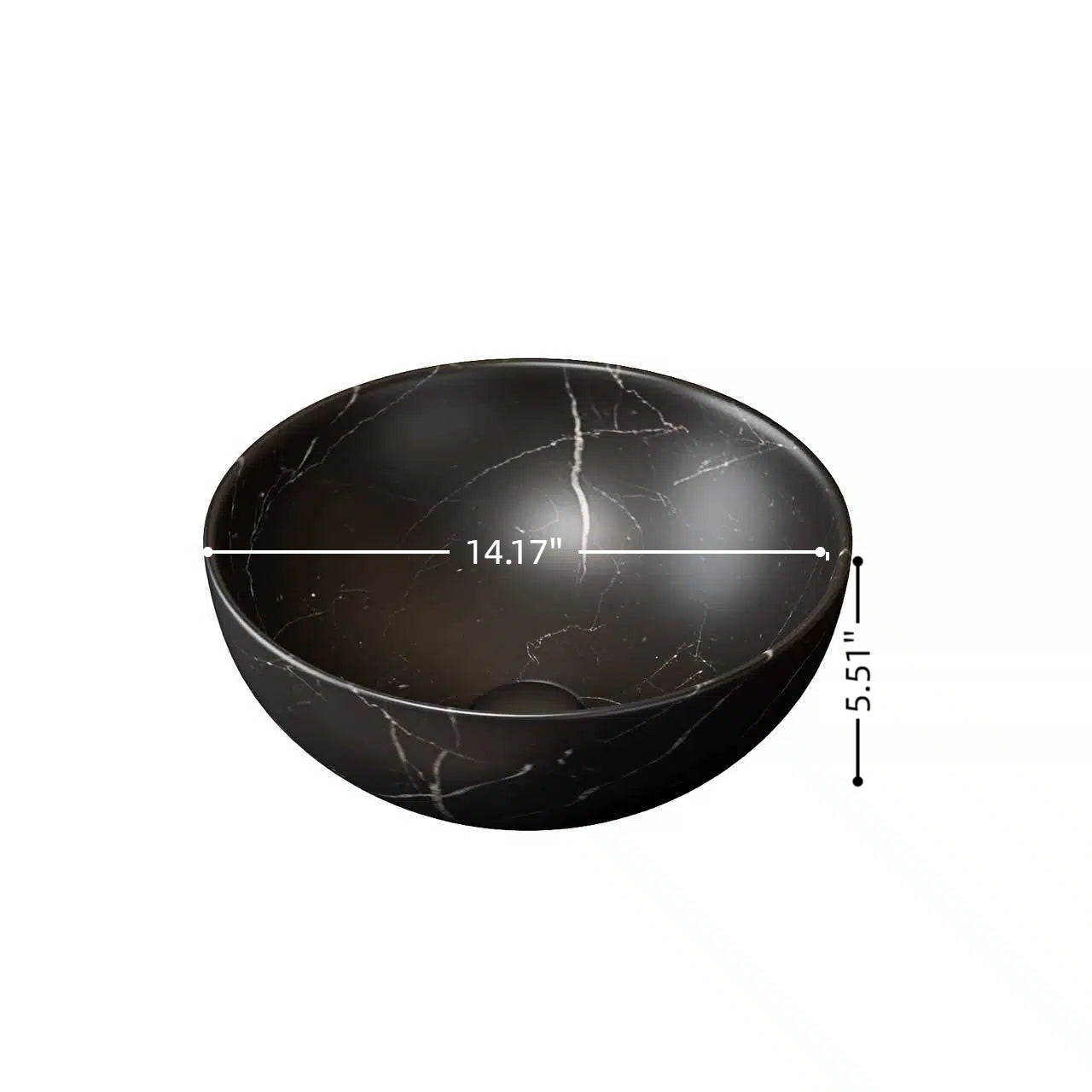 14 Inch Bathroom Bowl Ceramic Sink With Stone Pattern