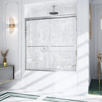56"-60"W Semi-Frameless Double Sliding Shower Door