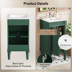 18" French Style Bathroom Cabinet with Storage